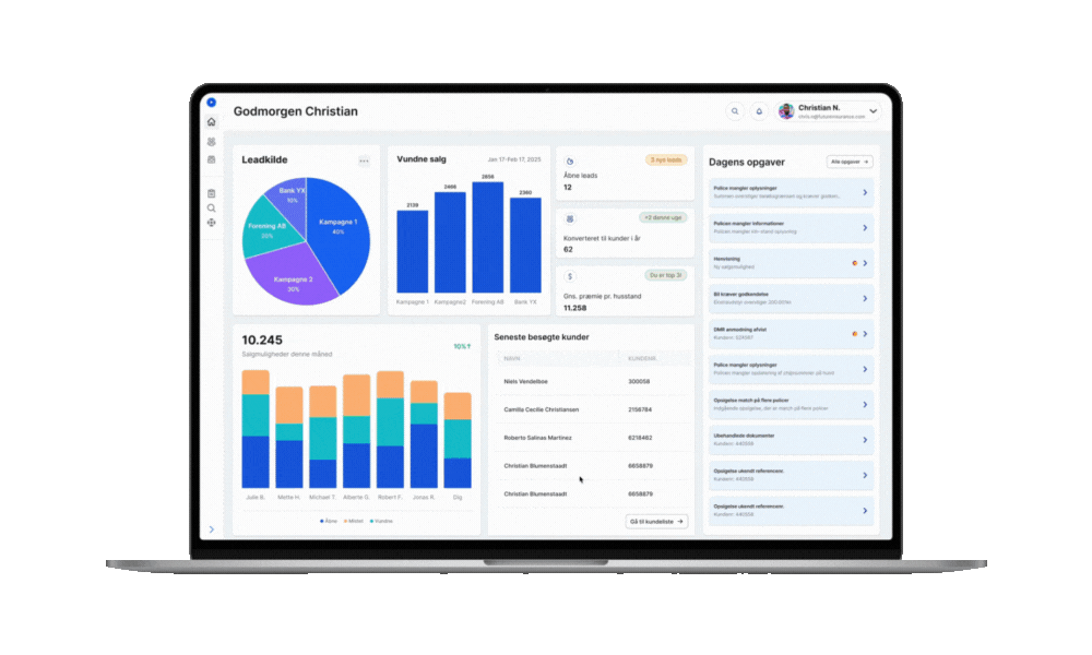 Effektiv Kundeadministration Policy360 Demo 1000X600